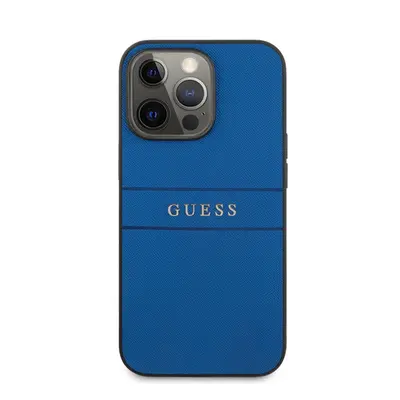 Guess PU Saffiano Apple iPhone 13 Pro bőr hátlap tok, kék