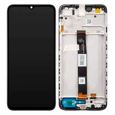 Xiaomi Redmi 9A kompatibilis LCD modul kerettel, OEM jellegű, szürke