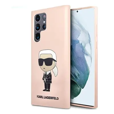 Karl Lagerfeld Silicone Ikonik Samsung Galaxy S23 Ultra, szilikon tok, rózsaszín