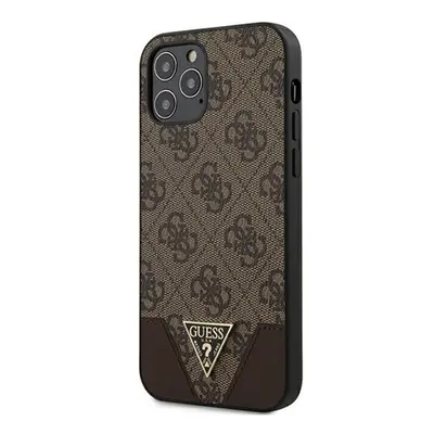 Guess 4G Triangle Apple iPhone 12 mini hátlap tok, barna