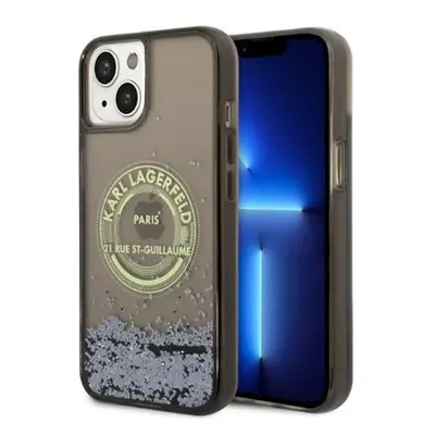 Karl Lagerfeld Liquid Glitter RSG Apple iPhone 14 hátlap tok, fekete