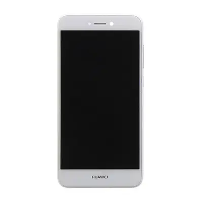 Huawei P8/P9 Lite (2017) kompatibilis LCD modul kerettel, OEM jellegű, fehér, Grade S+