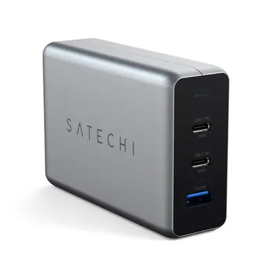 Satechi hálózati gyorstöltő Hub, 2xType-C, 1XUSB, PD, GaN, 100W, szürke