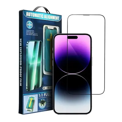 Apple iPhone 15 Pro Max, 5D Full Glue hajlított tempered glass kijelzővédő üvegfólia felhelyezők