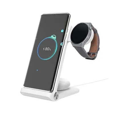 Nillkin PowerTrio 3in1 tripla vezeték nélküli töltő Samsung Watch okosórákhoz, fehér