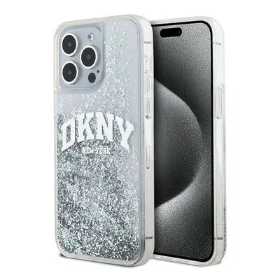 DKNY Liquid Glitter Arch Logo Apple iPhone 15 Pro tok, átlátszó