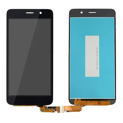 Huawei Y6 kompatibilis LCD modul kerettel, OEM jellegű, fekete, Grade S+