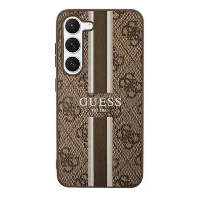 Guess 4G Printed Stripe Samsung Galaxy S23 szilikon tok, barna