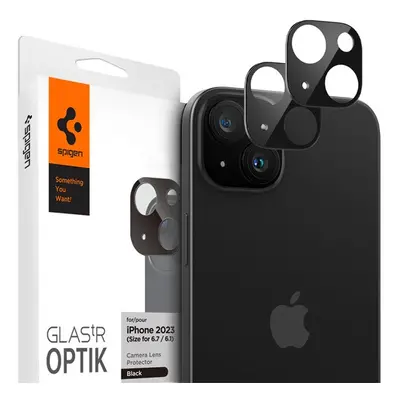 Spigen Glas.tR Optik Apple iPhone 15/ iPhone 15 Plus, Tempered kameravédő fólia, fekete (2db)