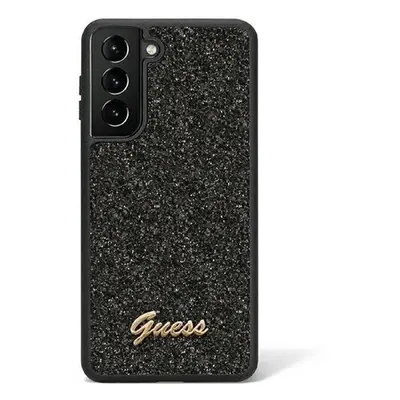 Guess Glitter Script Samsung Galaxy S23 szilikon tok, fekete