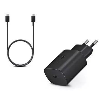 Samsung EP-TA865 kompatibilis hálózati töltő adapter Type-C + Type-C kábel, 65W, fekete, (No log