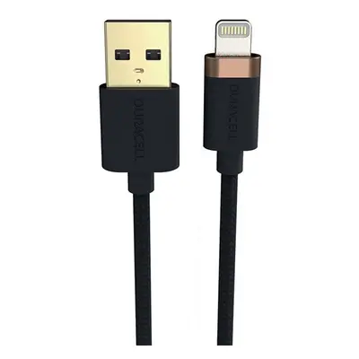 Duracell Lightning / USB töltő- és adatkábel, 1m, fekete-arany