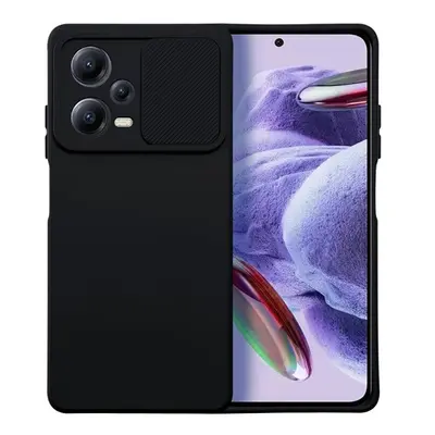 Slide Xiaomi Redmi Note 12 Pro+ 5G, kameravédős szilikon tok, fekete