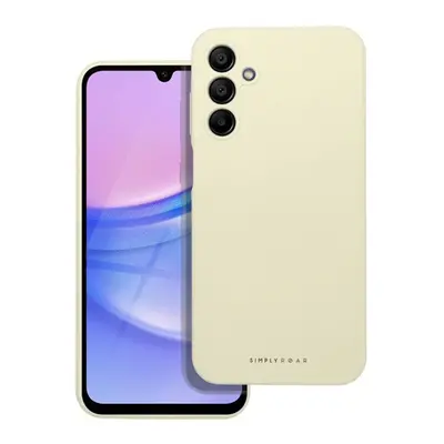 Roar Samsung Galaxy A15 4G / A15 5G prémium szilikon tok velúr béléssel, világossárga