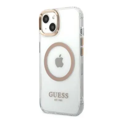 Guess Transparent MagSafe Apple iPhone 13 hátlap tok, arany