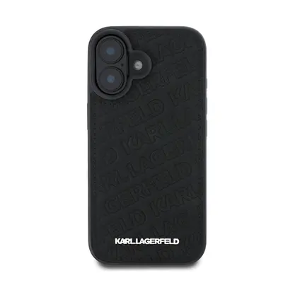 Karl Lagerfeld PU Quilted Pattern Apple iPhone 16 hátlap tok, fekete