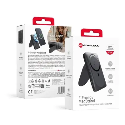 Forcell F-energy F10K2 MagSafe kompatibilis power bank / külső akkumulátor, fekete (PD QC3.0 5A/