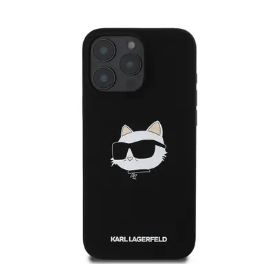 Karl Lagerfeld Liquid Silicone Choupette Head MagSafe Apple iPhone 16 Pro Max hátlap tok, fekete