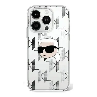 Karl Lagerfeld IML Karl Head Electroplated iPhone 16 Pro kemény hátlap tok, átlátszó KLHCP16LHKL