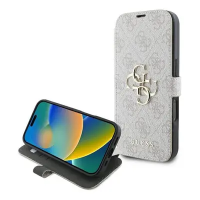 Guess 4G Metal Logo iPhone 16 Pro flip/oldalra nyíló tok, rózsaszín GUBKP16L4GMGPI