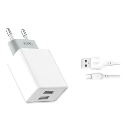 XO L65 hálózati gyorstöltő adapter USB, 2,4A, USB Type-C kábellel, fehér