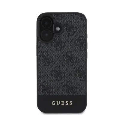 Guess 4G Bottom Stripe Apple iPhone 16 hátlap tok, szürke GUHCP16SG4GLGR