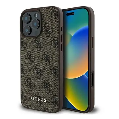 Guess 4G Classic iPhone 16 Pro Max kemény hátlap tok, barna GUHCP16XG4GFBR