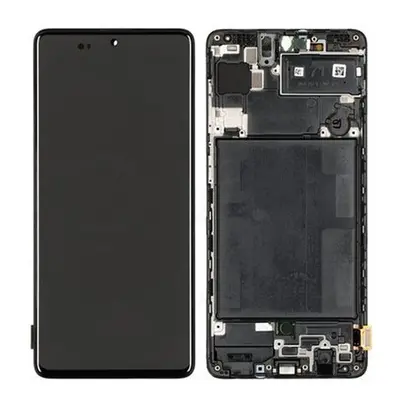 Samsung A715 Galaxy A71 kompatibilis LCD modul, OEM jellegű, fekete