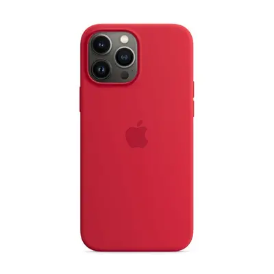 Apple iPhone 13 Pro Max MagSafe-rögzítésű szilikon tok, piros (PRODUCT)RED