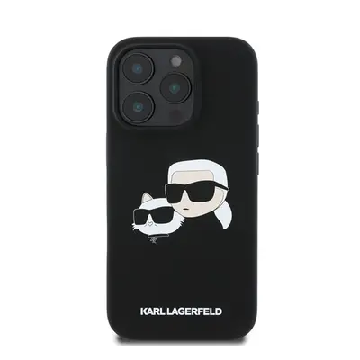 Karl Lagerfeld Liquid Silicone Double Heads MagSafe Apple iPhone 16 Pro Max hátlap tok, fekete