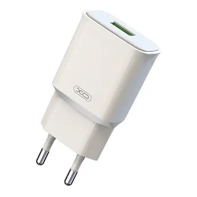 XO L92D hálózati gyorstöltő adapter USB, 18W, fehér