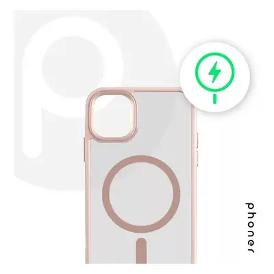 Phoner Apple iPhone 15 Hybrid Mag MagSafe kemény hátlap tok, rózsaszín