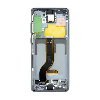 Samsung G986 Galaxy S20+ kompatibilis LCD modul kerettel, OEM jellegű, kozmosz szürke