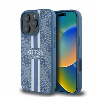 Guess 4G Printed Stripes MagSafe Apple iPhone 16 Pro Max hátlap tok, kék GUHMP16XP4RPSB