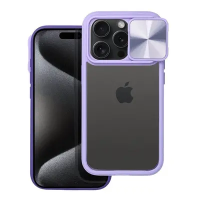 Slider Apple iPhone 16 Pro kameravédős szilikon tok, lila