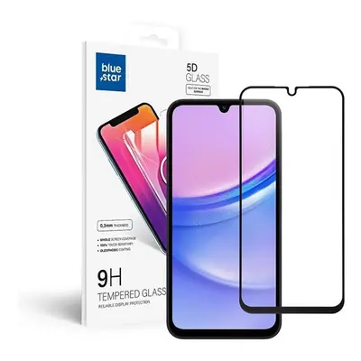 Blue Star Samsung Galaxy A15 5G teljes kijelzős kijelzővédő üvegfólia, fekete