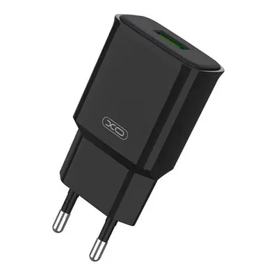 XO L92D hálózati gyorstöltő adapter USB, 18W, fekete