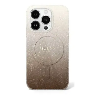 Guess IML Glitter Gradient iPhone 16 Pro Max MagSafe kemény hátlap tok, barna GUHMP16XHGRCELW