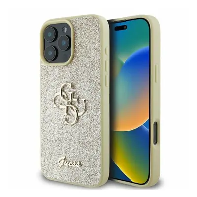 Guess Fixed Glitter Big 4G Apple iPhone 16 Pro Max hátlap tok, arany