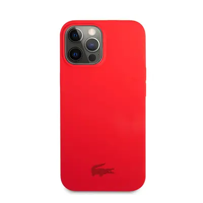 Lacoste Glossy Printing Logo iPhone 13 Pro Max szilikon tok, piros