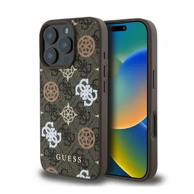 Guess Peony On 4G Background Apple iPhone 16 Pro MagSafe kompatibilis tok, barna GUHMP16LP4PWPW