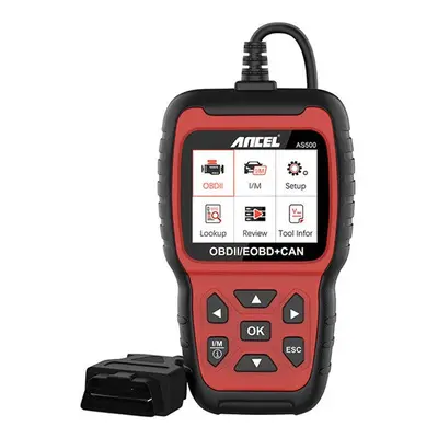 Ancel OBD2 AS500/AC105 diagnosztikai szkenner, piros