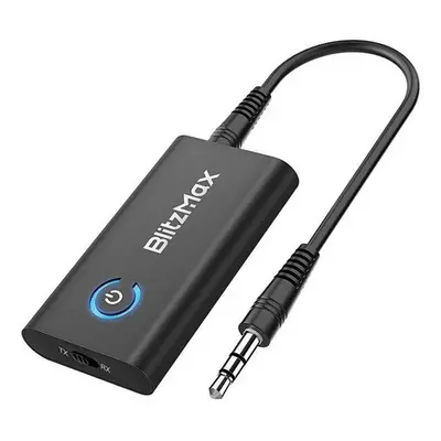 BlitzWolf (BlitzMax) BT05 Transzmitter és Receiver, TX, RX, Bluetooth 5.2, aptX, fekete