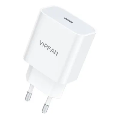 Vipfan E04 USB-C hálózati töltő adapter, 20W, QC 3.0, fehér