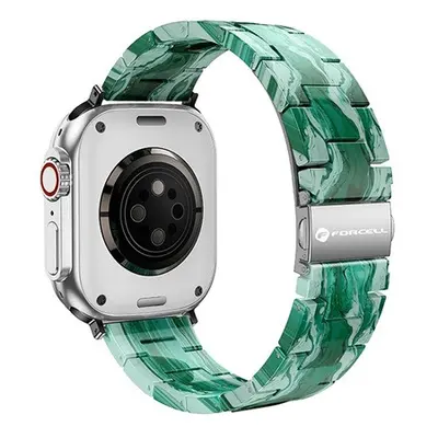 Forcell F-Design FA04 Apple Watch 42/44/45/49mm márvány mintás szíj, zöld