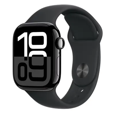 Apple Watch S10 GPS kozmoszfekete alumíniumtok, fekete sportszíjjal, 42mm, S/M