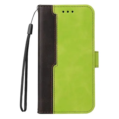 Apple Wooze Colour Wallet iPhone 16 oldalra nyíló tok, stand, kártyatartóval, kézpánttal, zöld