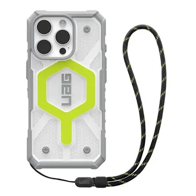 UAG Pathfinder iPhone 16 Pro Clear Magsafe tok, Active Neon Lanyard