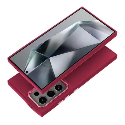 Frame Samsung Galaxy S24 FE közepesen ütésálló tok kameravédő kerettel, magenta