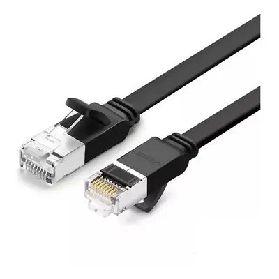 Ugreen lapos hálózati kábel fém csatlakozókkal, Ethernet RJ45, Cat.6, UTP, 0,5m, fekete